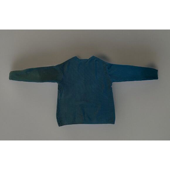 Vintage Structure Sweater Mens XL Blue Green Ramie/Cotton Oversized Relaxed Boxy - Picture 5 of 8